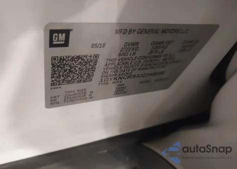 2018 Cadillac Xt5 Luxury из США, поврежденный, VIN 1GYKNCRS3JZ248556